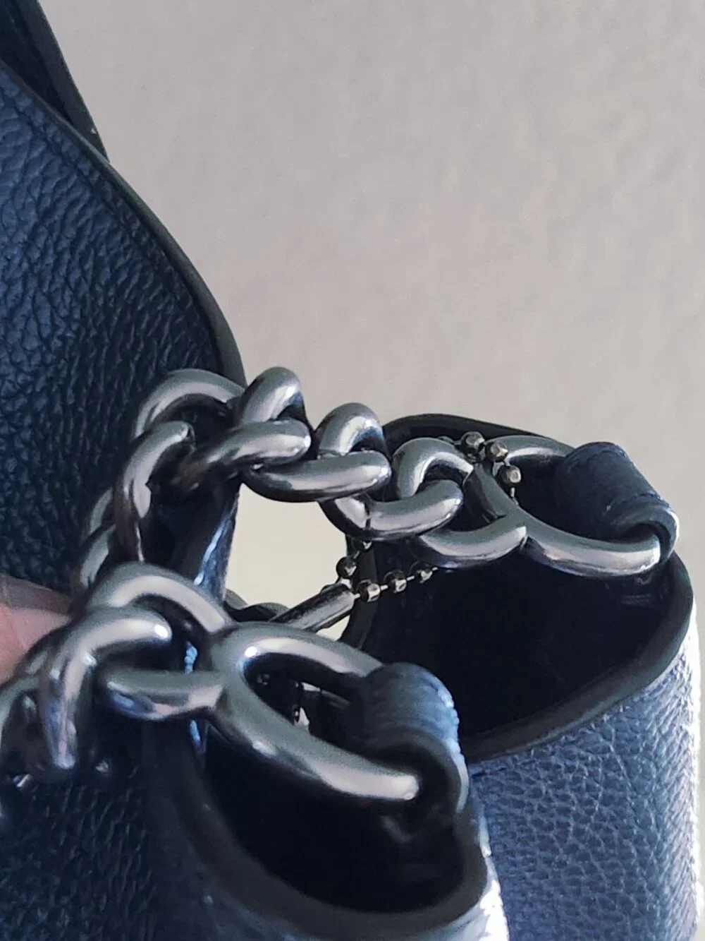 Like New Coach Lexy Midnight Metallic Blue Shoulder Bag Purse